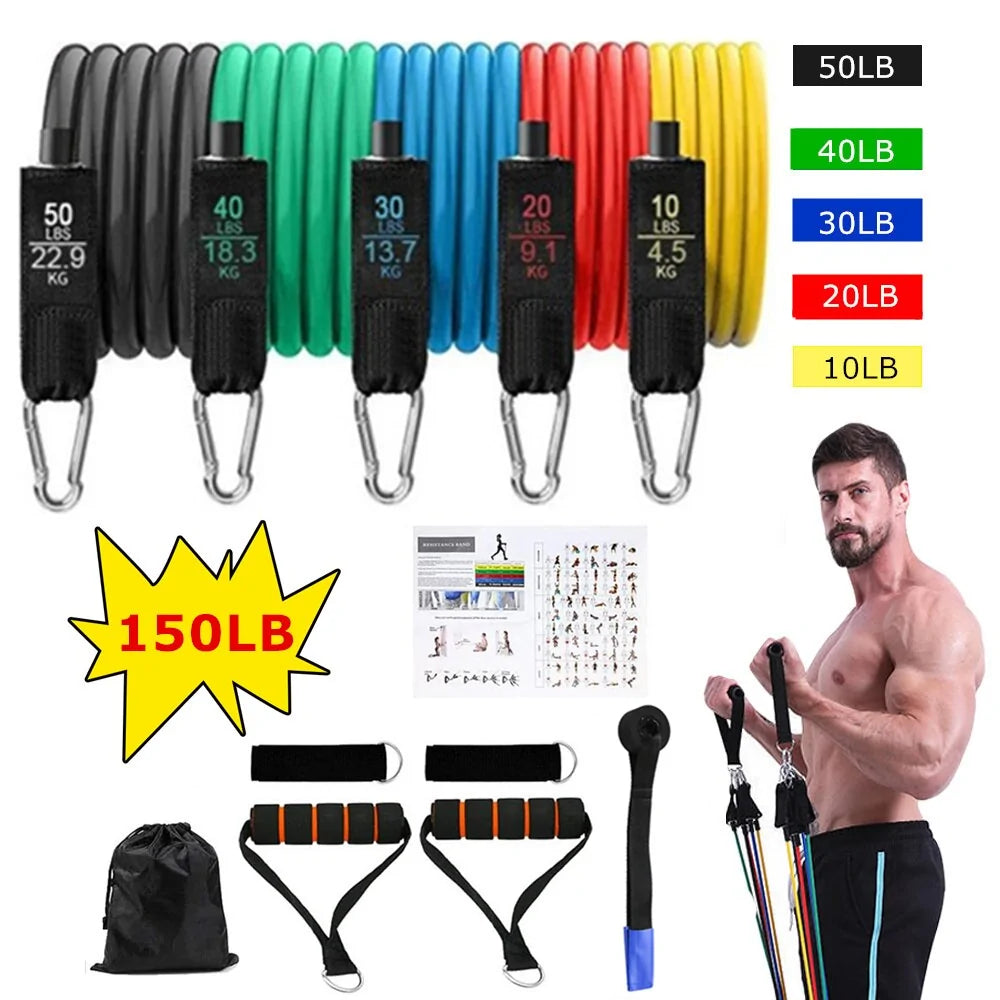 Resistance Band Set: Home Gym Fitness Training