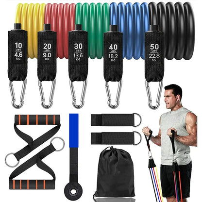 Resistance Band Set: Home Gym Fitness Training